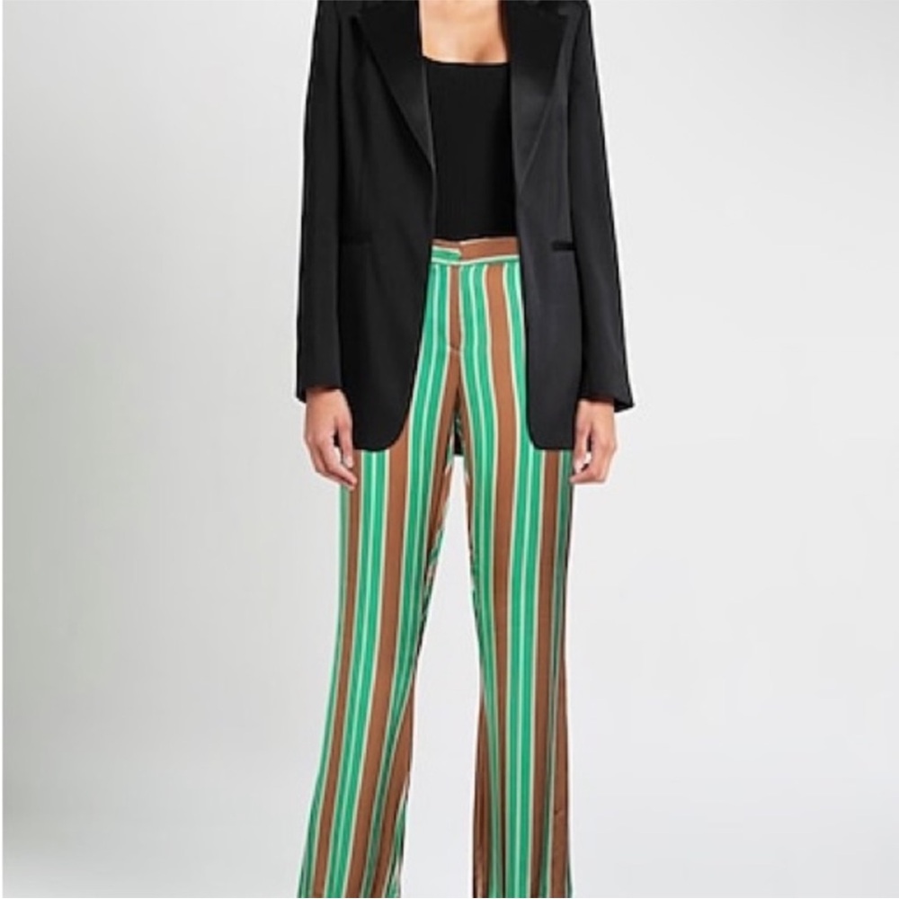 Green and Brown Striped 2 piece set